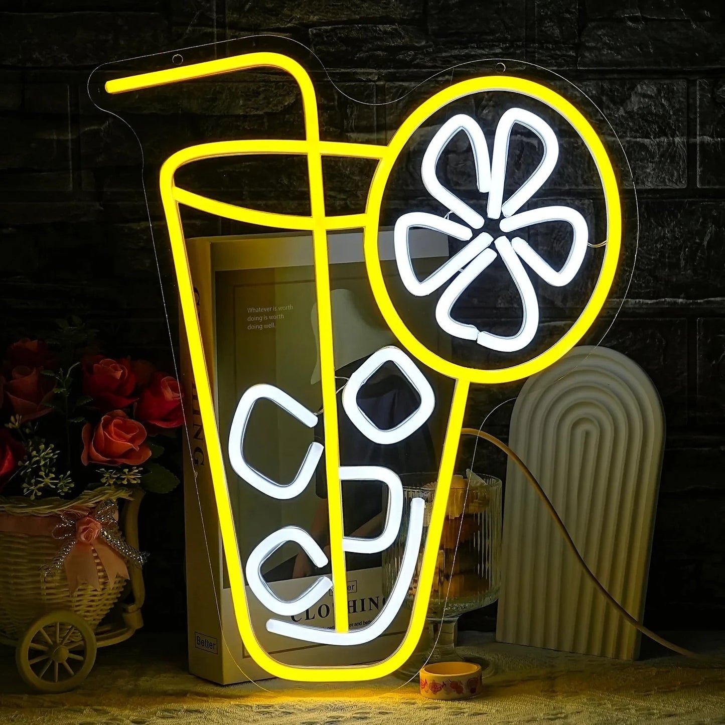 Juice Bar Neon Light -  Smoothie Store LED Sign - Coffee Shop Health Kiosk USB