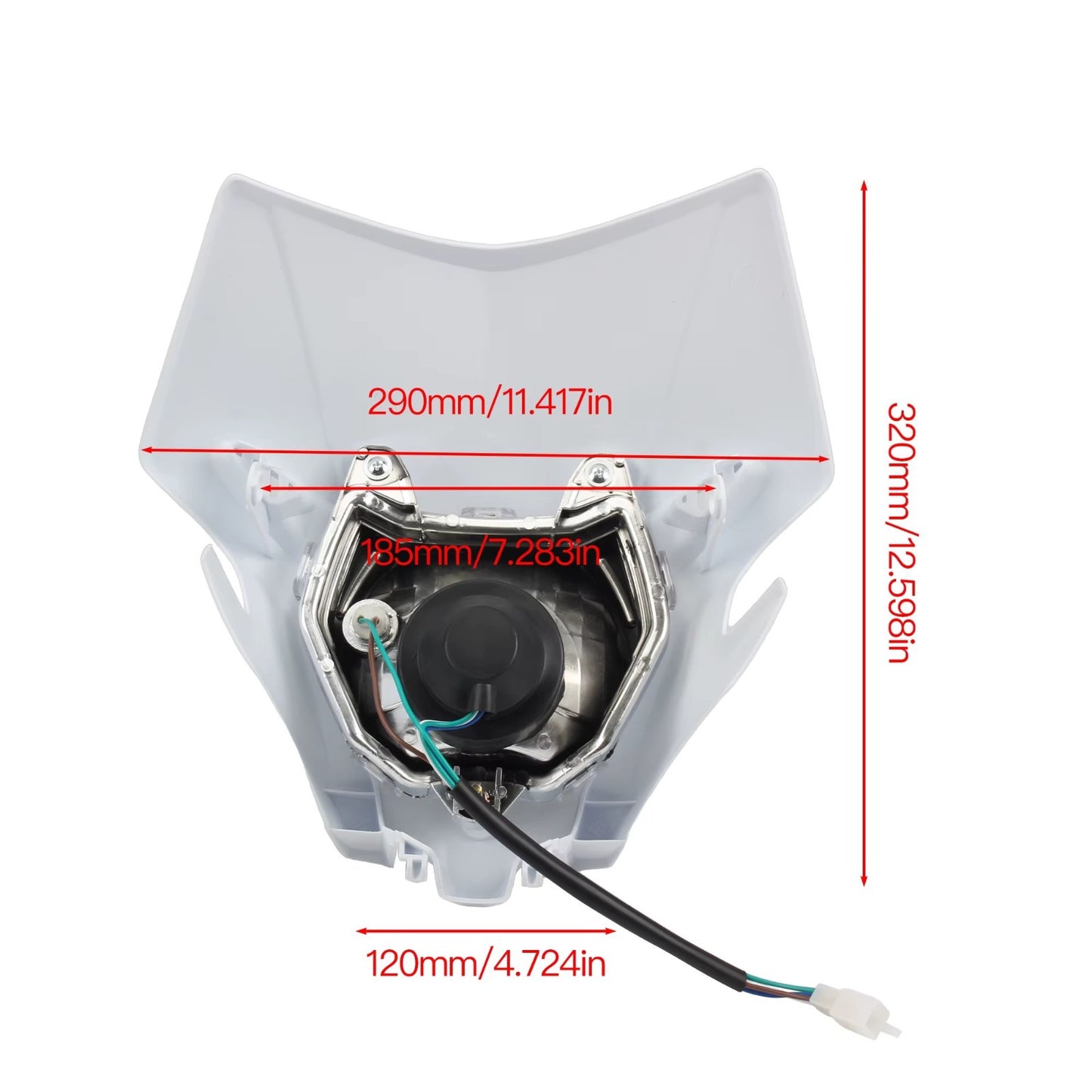 Universal Supermoto Enduro Headlight - For Honda Suzuki Yamaha Motorcycle BLACK