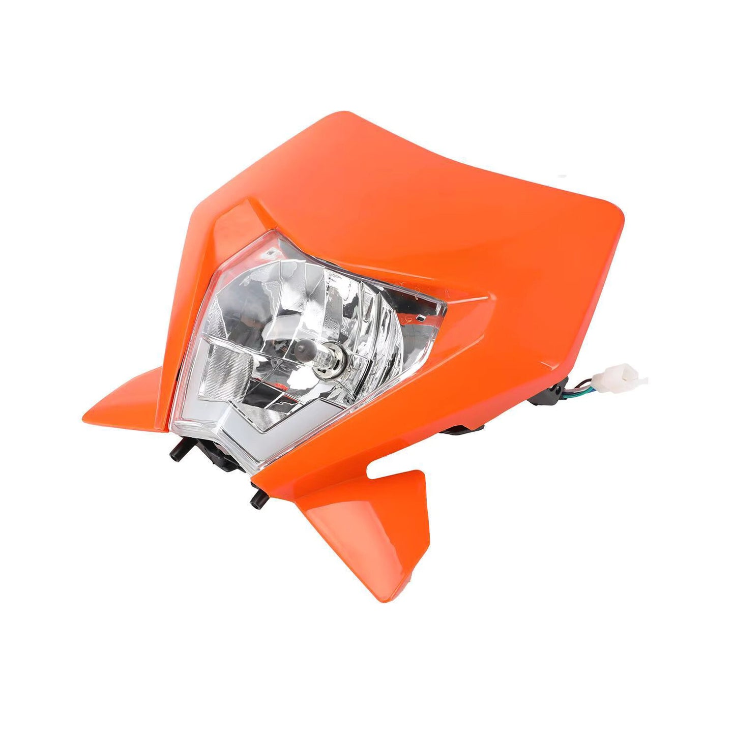 Universal Supermoto Enduro Headlight - For KTM Suzuki Yamaha Motorcycle ORANGE
