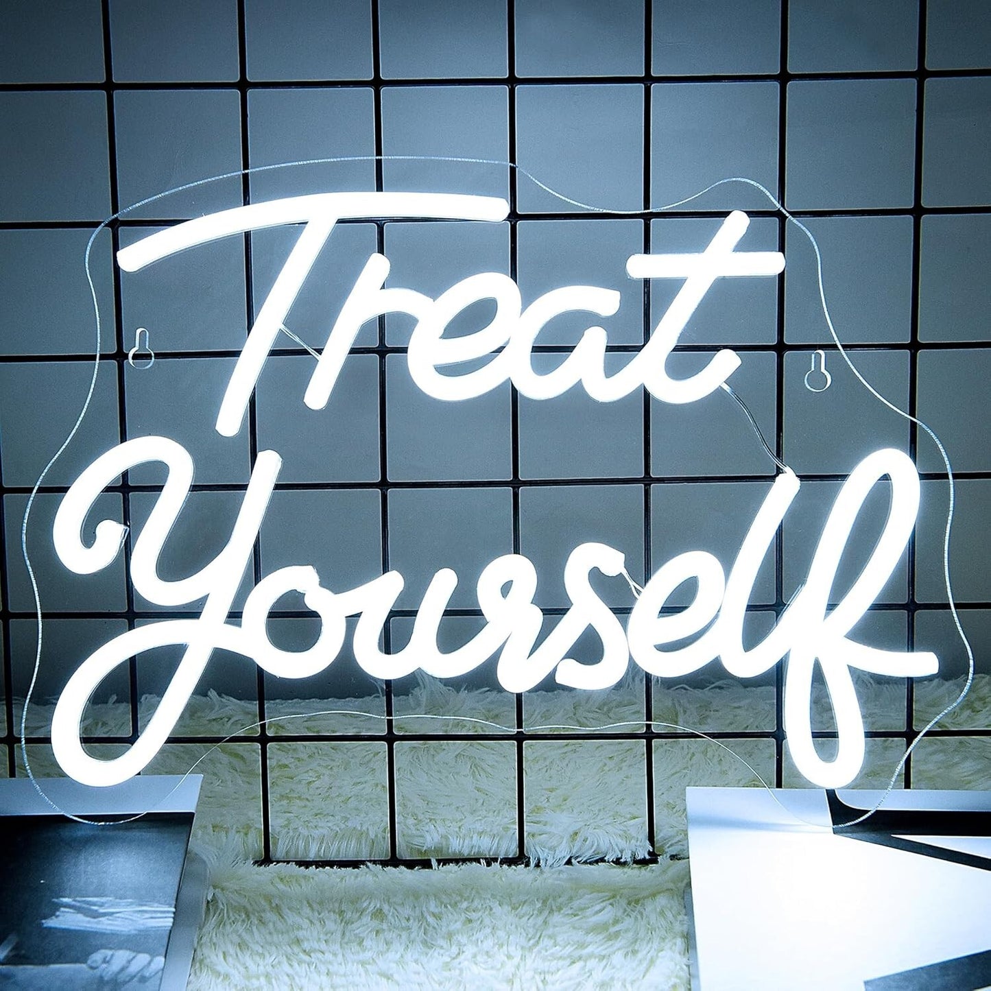 Treat Yourself Neon Sign -Hair Dresser Beauty Salon Nails Lips Light LED