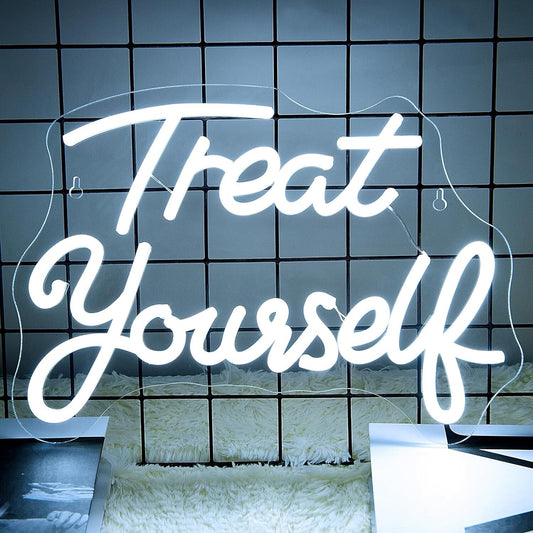 Treat Yourself Neon Sign -Hair Dresser Beauty Salon Nails Lips Light LED