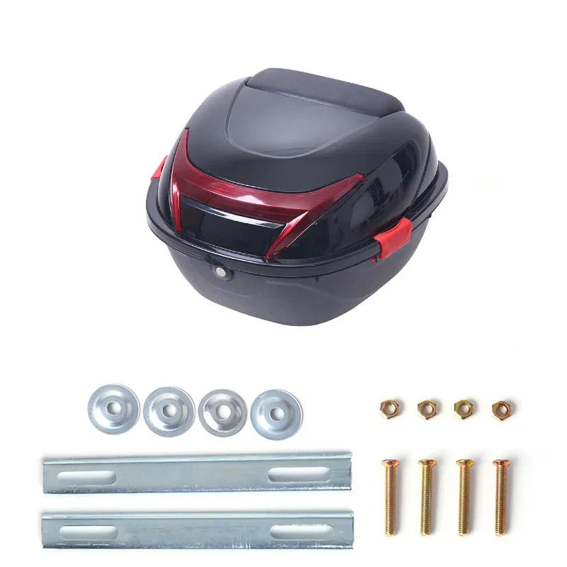 32 L Motorcycle Tail box Helmet Top Case Motorbike Luggage Storage Carrier Black