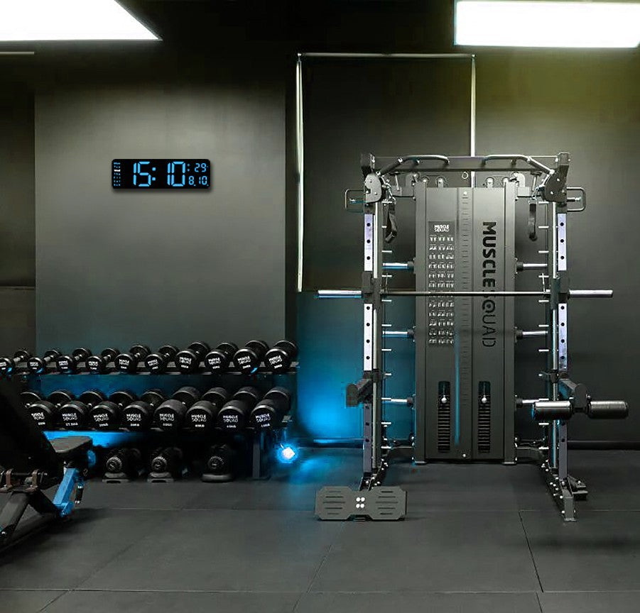 Digital Gym Wall Clock - Alarm Temperature / Time & Date gage Fitness Workout