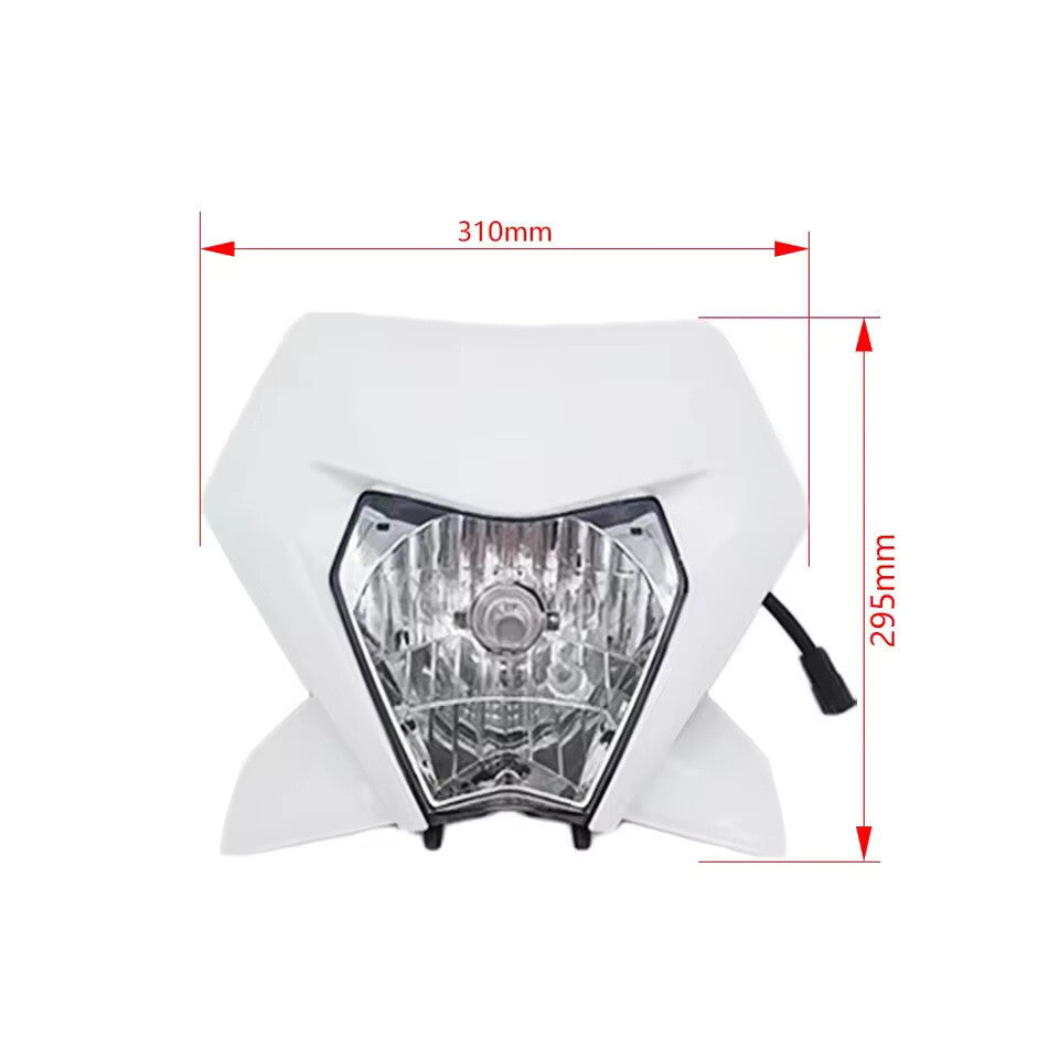 Universal Supermoto Enduro Headlight - For Honda Suzuki Yamaha Motorcycle White