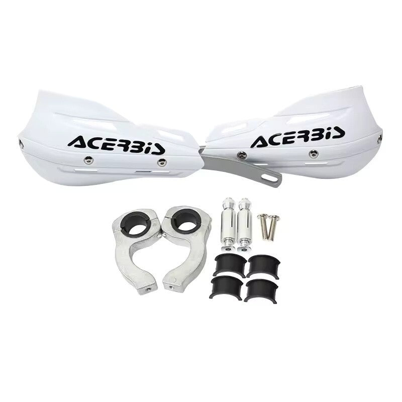 White Handlebar Bar Guards Motocross Enduro - Mount Kit KTM etc Hand Guard