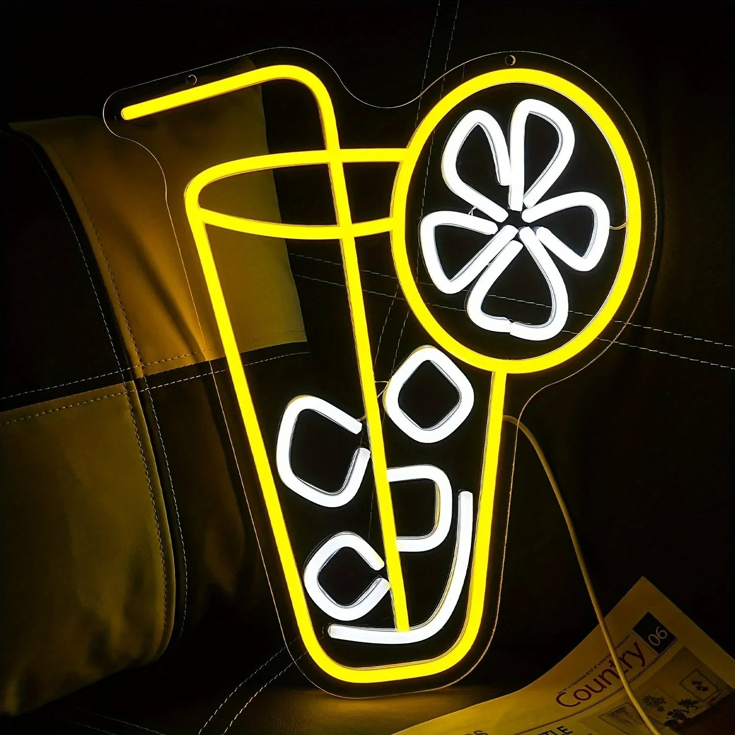 Juice Bar Neon Light -  Smoothie Store LED Sign - Coffee Shop Health Kiosk USB