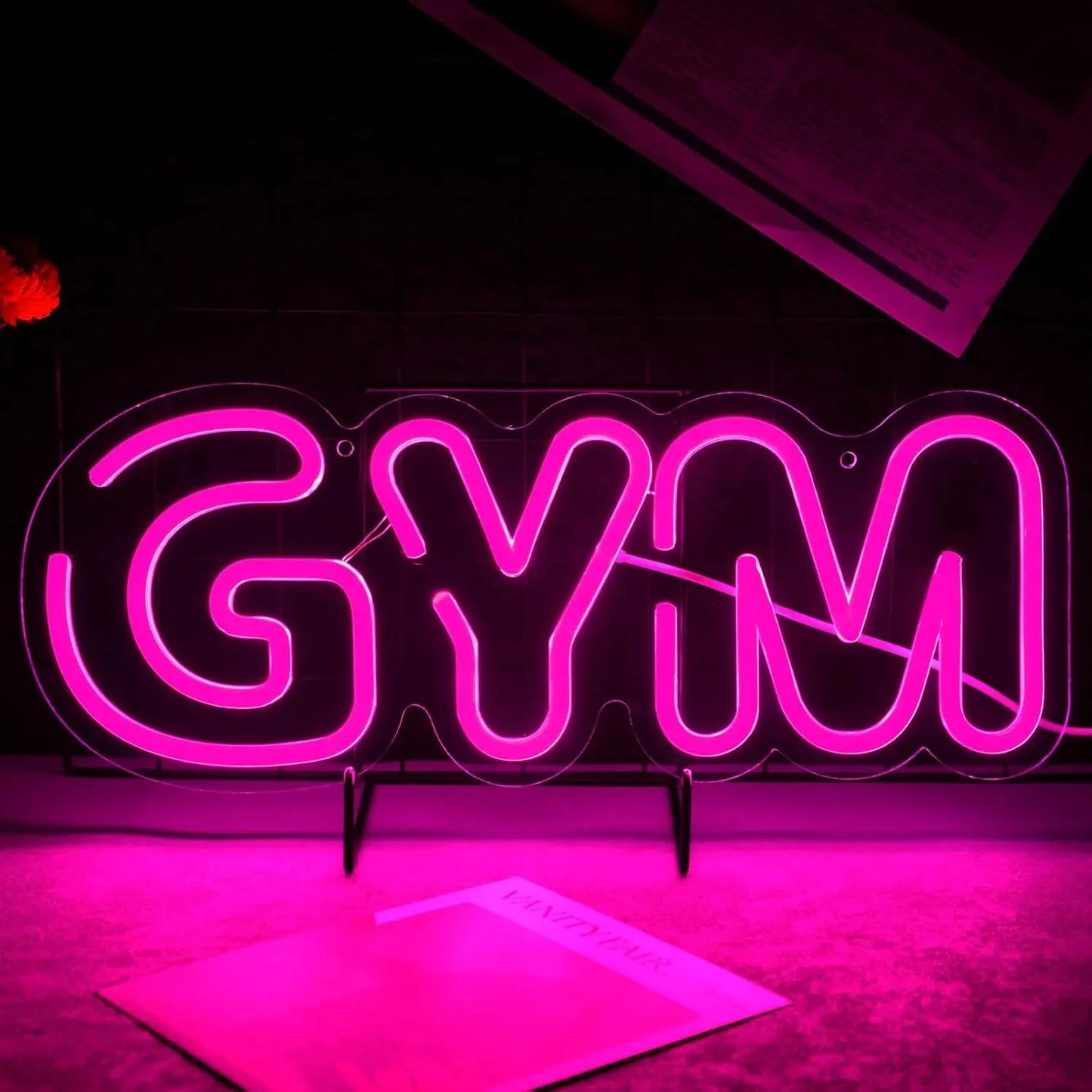 Gym Neon Sign - LED Weightlifting Light – Fitness Club Barbell Dumbbell USB