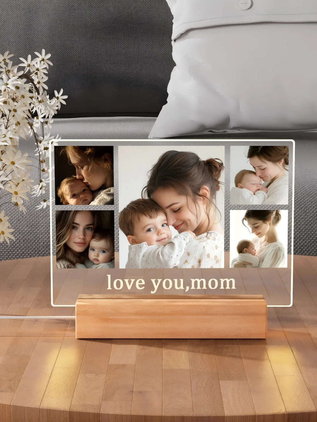 Personalised Mum Photo Frame - LED Light Up Plaque - Mothers Day Birthday Gift