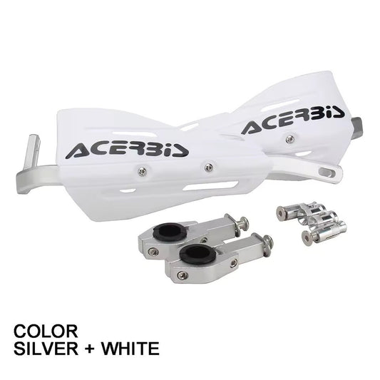 White Handlebar Bar Guards Motocross Enduro - Mount Kit KTM etc Hand Guard