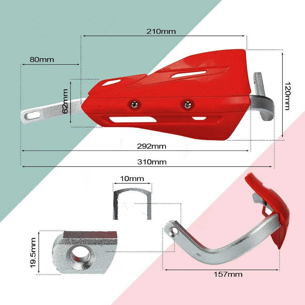 Red Handlebar Bar Guards Motocross Enduro - Mount Kit Honda etc Hand Guard