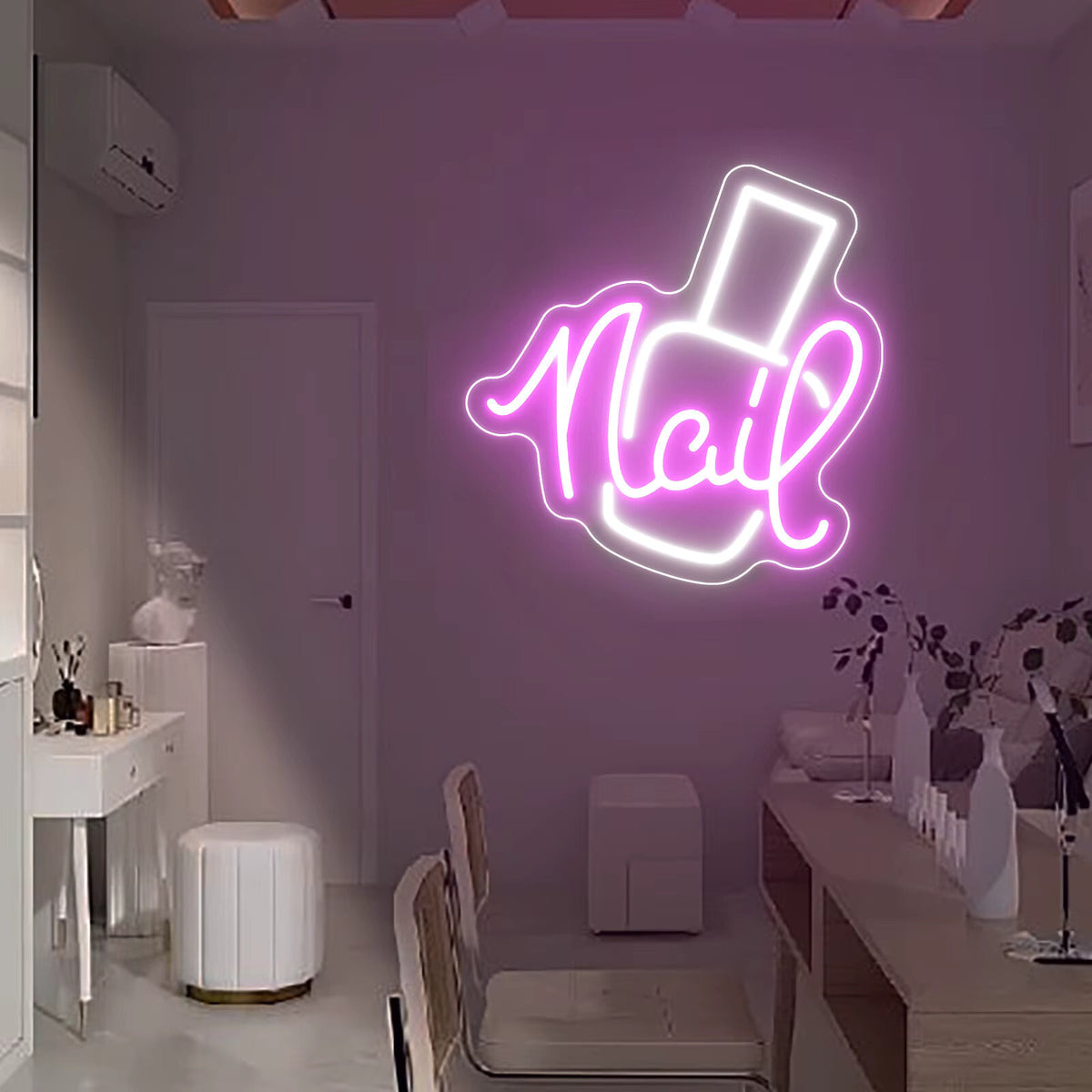 Nail Salon Neon Sign LED Light -Beauty Bar Lights Womens Self Care Room Nails