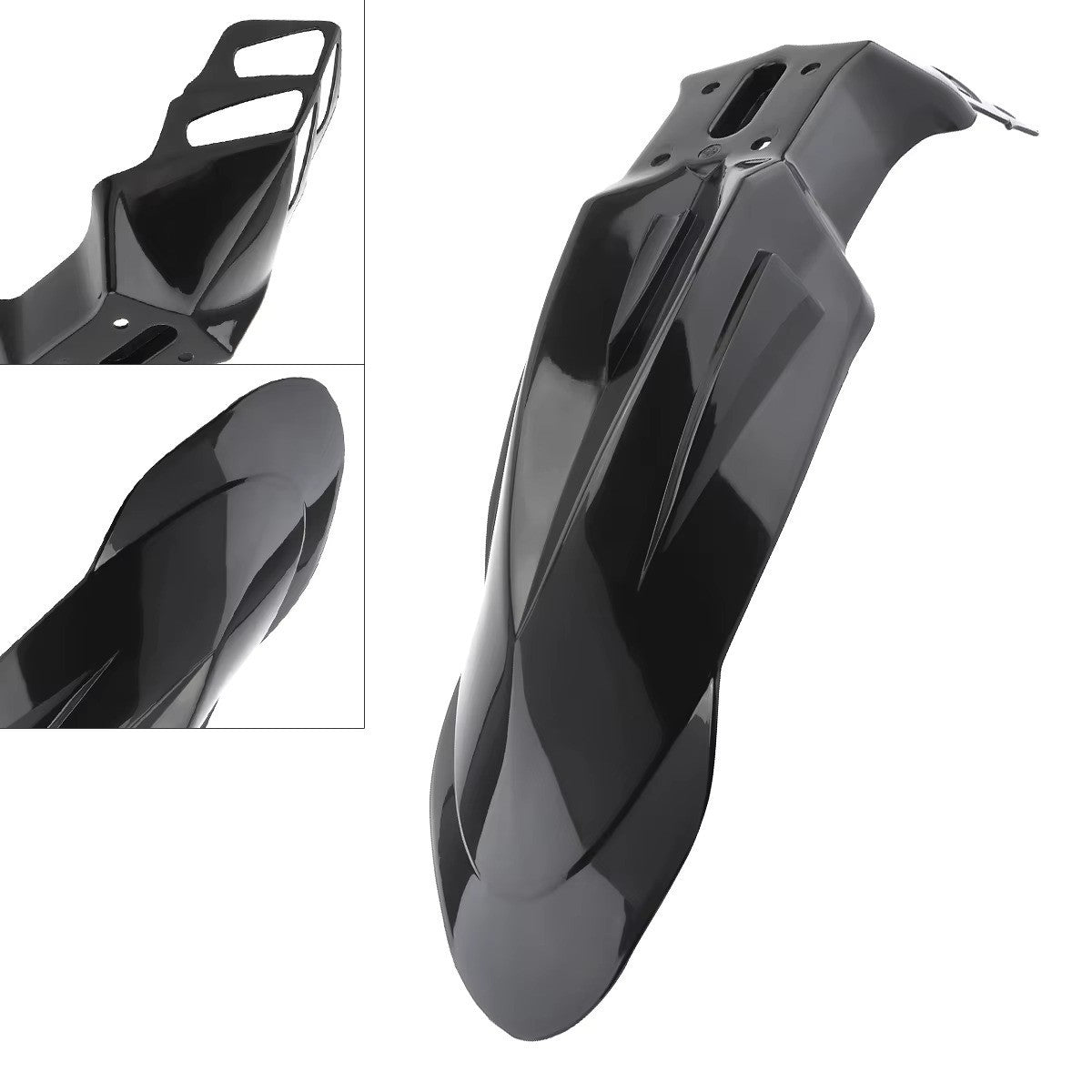 Universal Front Mudguard Fender - Supermoto / Motocross / Enduro Black Honda etc