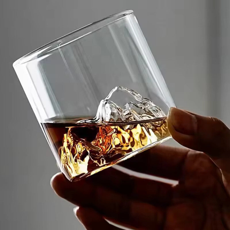 Mount Fuji Japanese Whiskey Drinking Glass Gift - Fathers Day Mountain Brandy