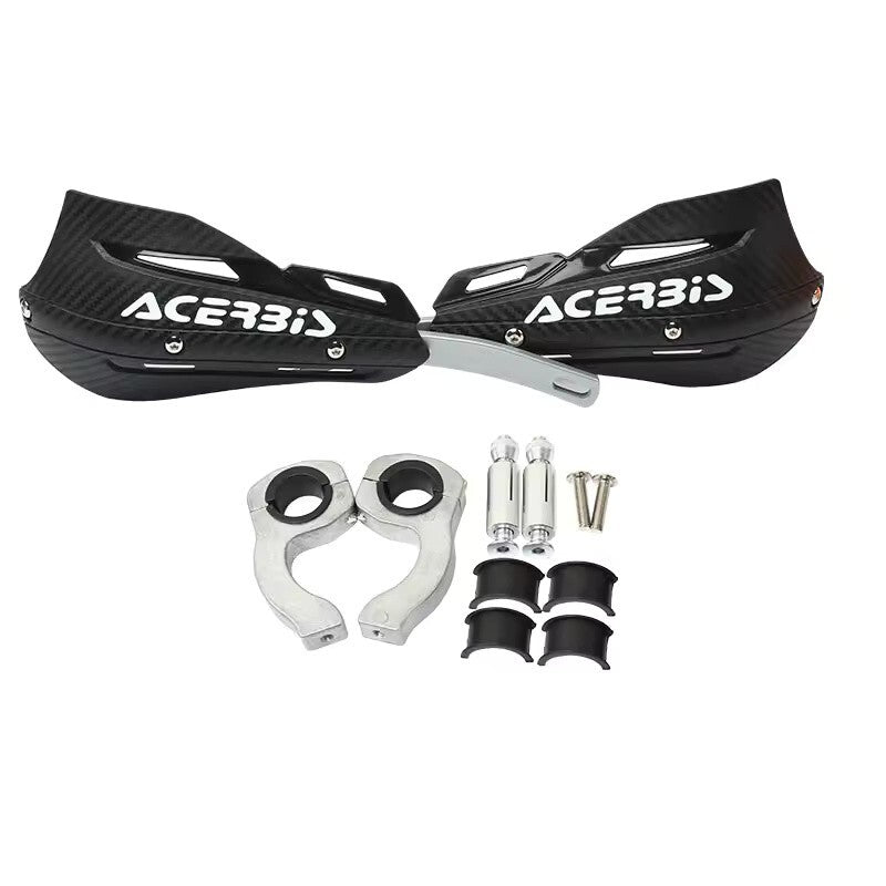 Black Carbon Handlebar Bar Guards Motocross Enduro - Mount Kit HONDA etc Hand