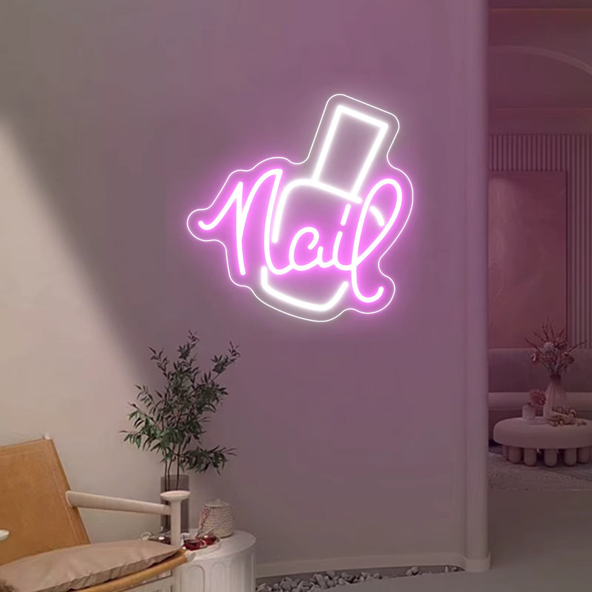 Nail Salon Neon Sign LED Light -Beauty Bar Lights Womens Self Care Room Nails