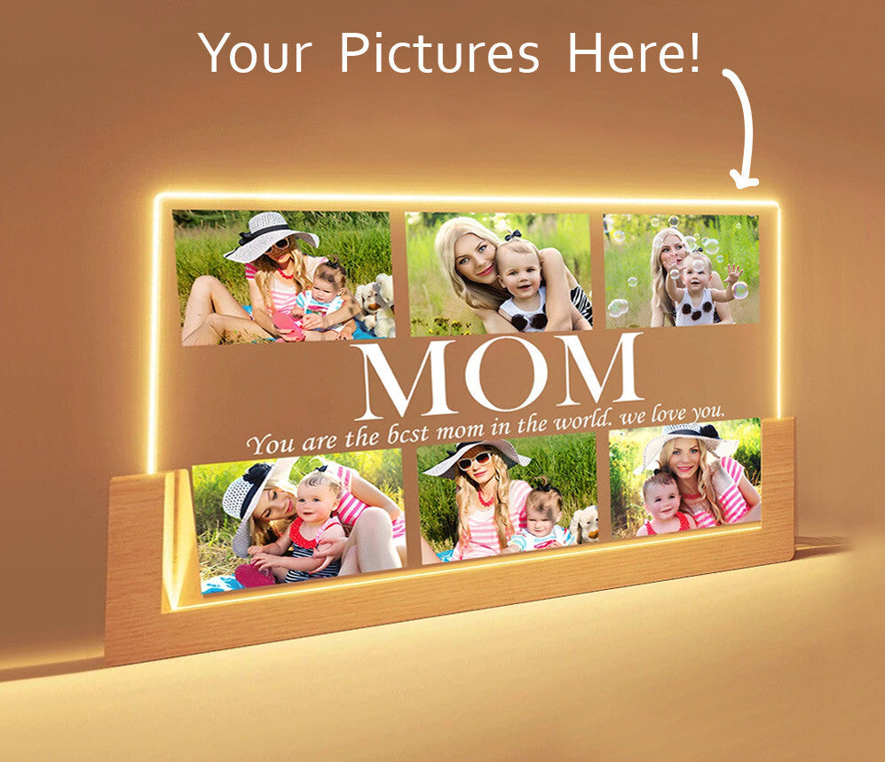 Personalised Mum Photo Frame - LED Light Up Plaque - Anniversary Birthday Gift
