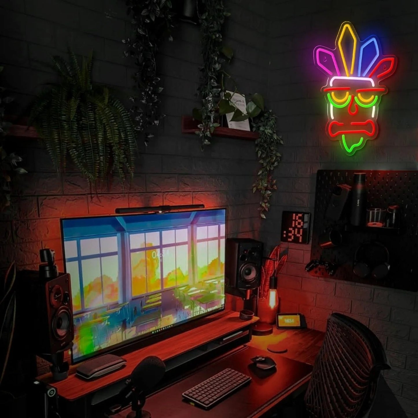 Aku Aku LED Neon Light - Gaming Sign Wall Crash Bandicoot Playstation Retro PS1