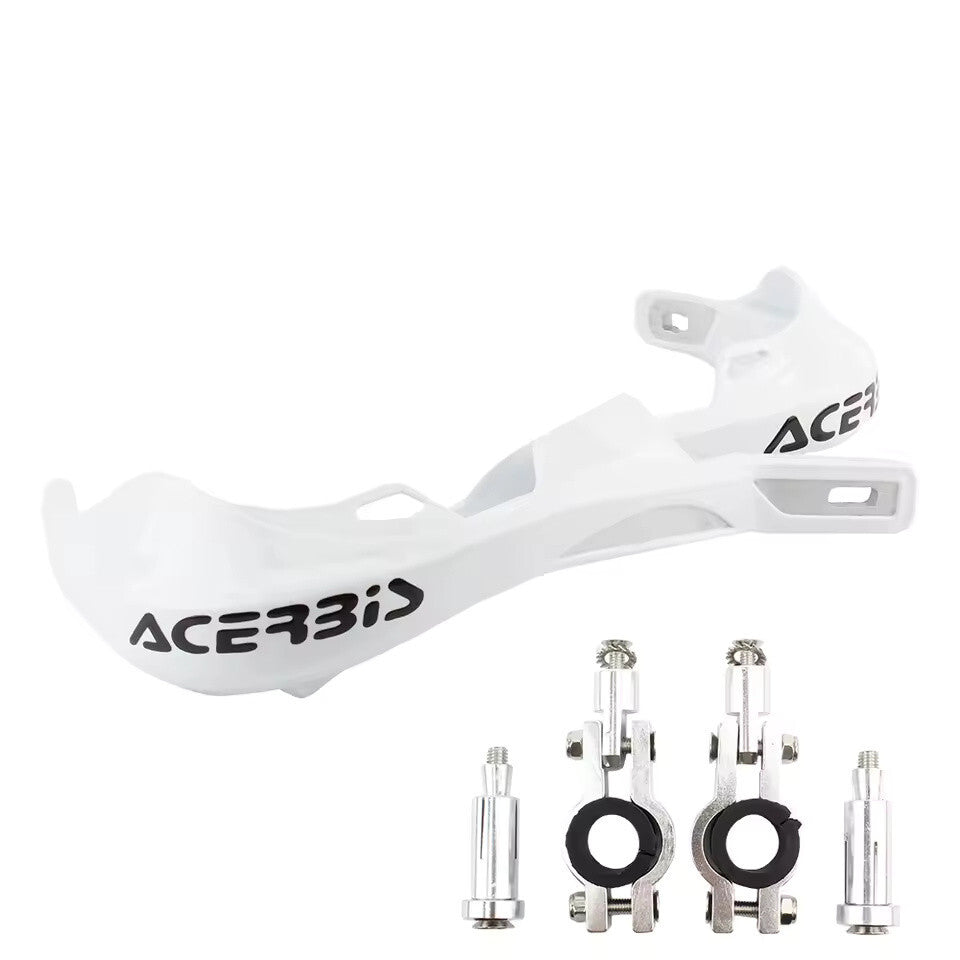 White Handlebar Bar Guards For Motocross Enduro - Mount Kit KTM HONDA etc Hand