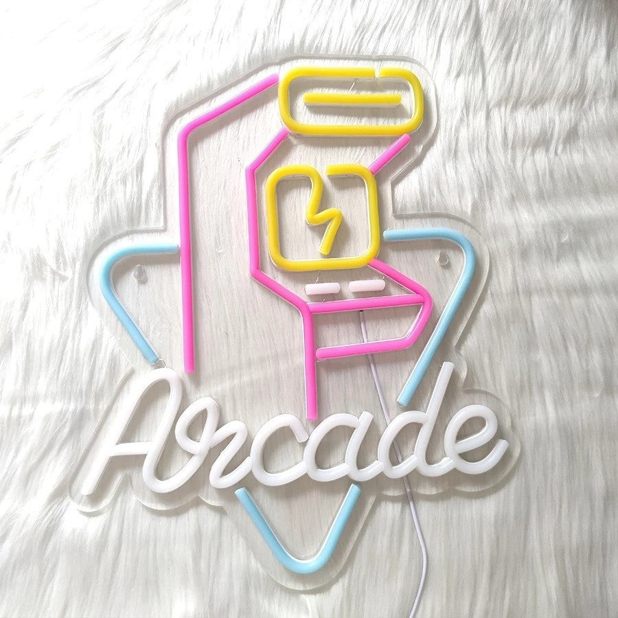 Arcade Machine LED Neon Light - Gaming Sign Wall Gift Man Cave 80s Xbox Retro