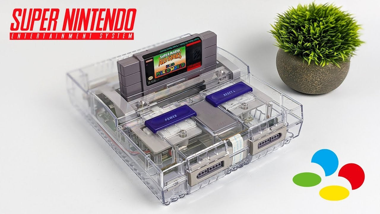 Replacement Shell Case for Nintendo SNES Console US VERSION - Transparent Clear