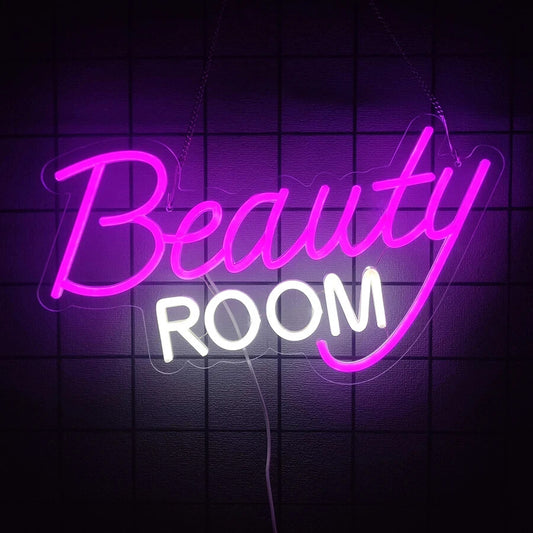 Beauty Room Neon Sign -Hair Dresser Salon Nails Lights Eyebrows Lips Light LED