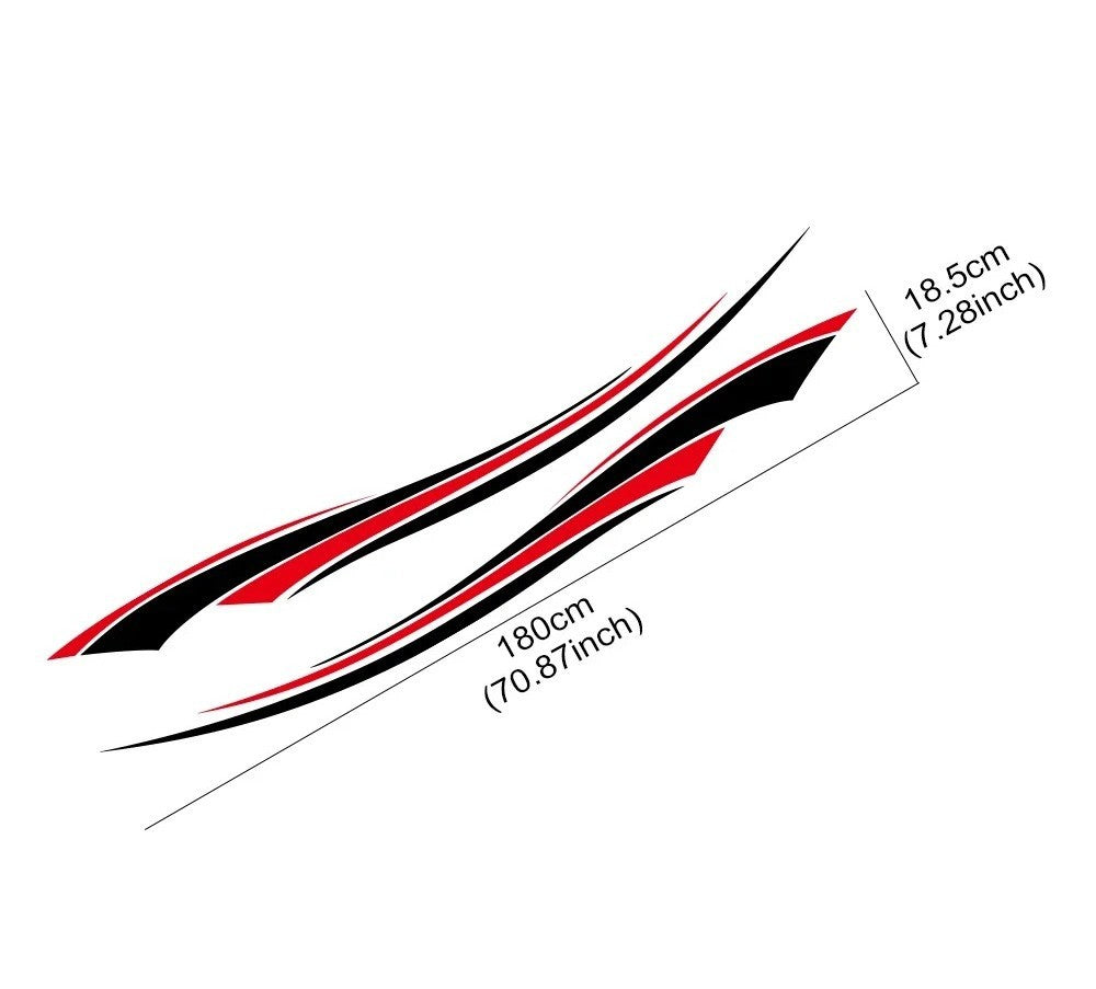 Campervan / Motorhome Decal Graphics Set, Black & Red - Caravan Horsebox etc