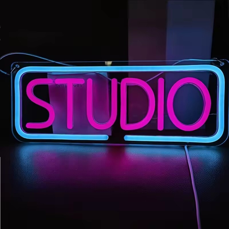 STUDIO Neon Sign - LED Light For MAN CAVE Home Club Etc - Wall Hanging USB