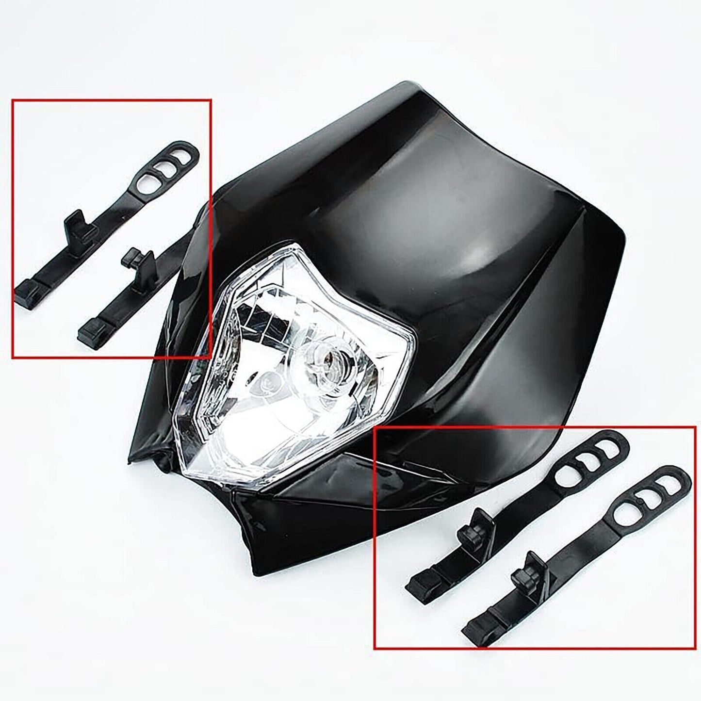 Universal Supermoto Enduro Headlight - For Honda Suzuki Yamaha Motorcycle Black
