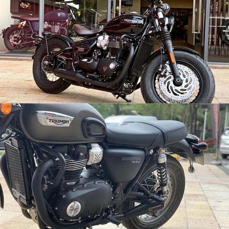 Black Engine Guard Crash Bar - For Triumph Bonneville T100 T120 Bobber 16-24