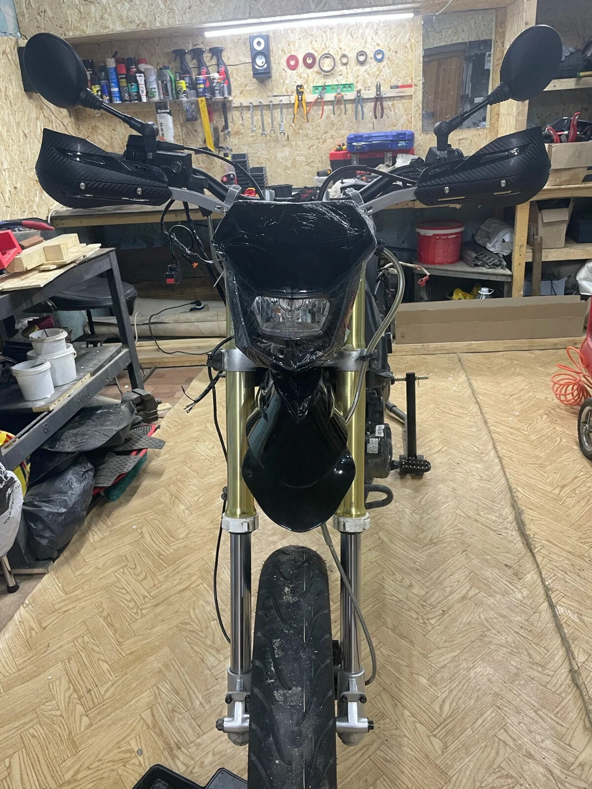 Universal Supermoto Enduro Headlight - For Suzuki Yamaha Honda Motorcycle BLACK