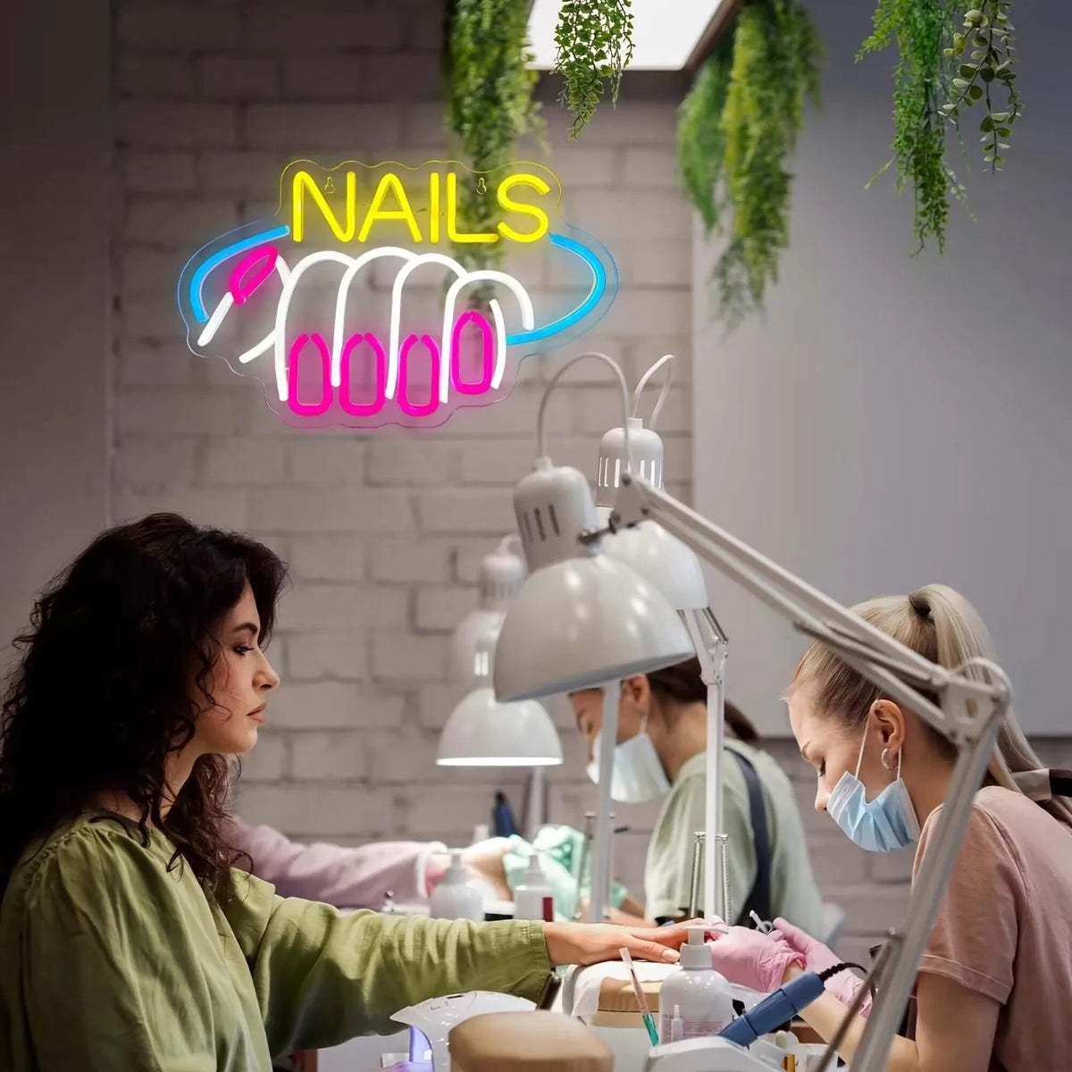 Nail Salon Light LED Neon Sign -Beauty Bar Lights Womens Self Care Room Nails
