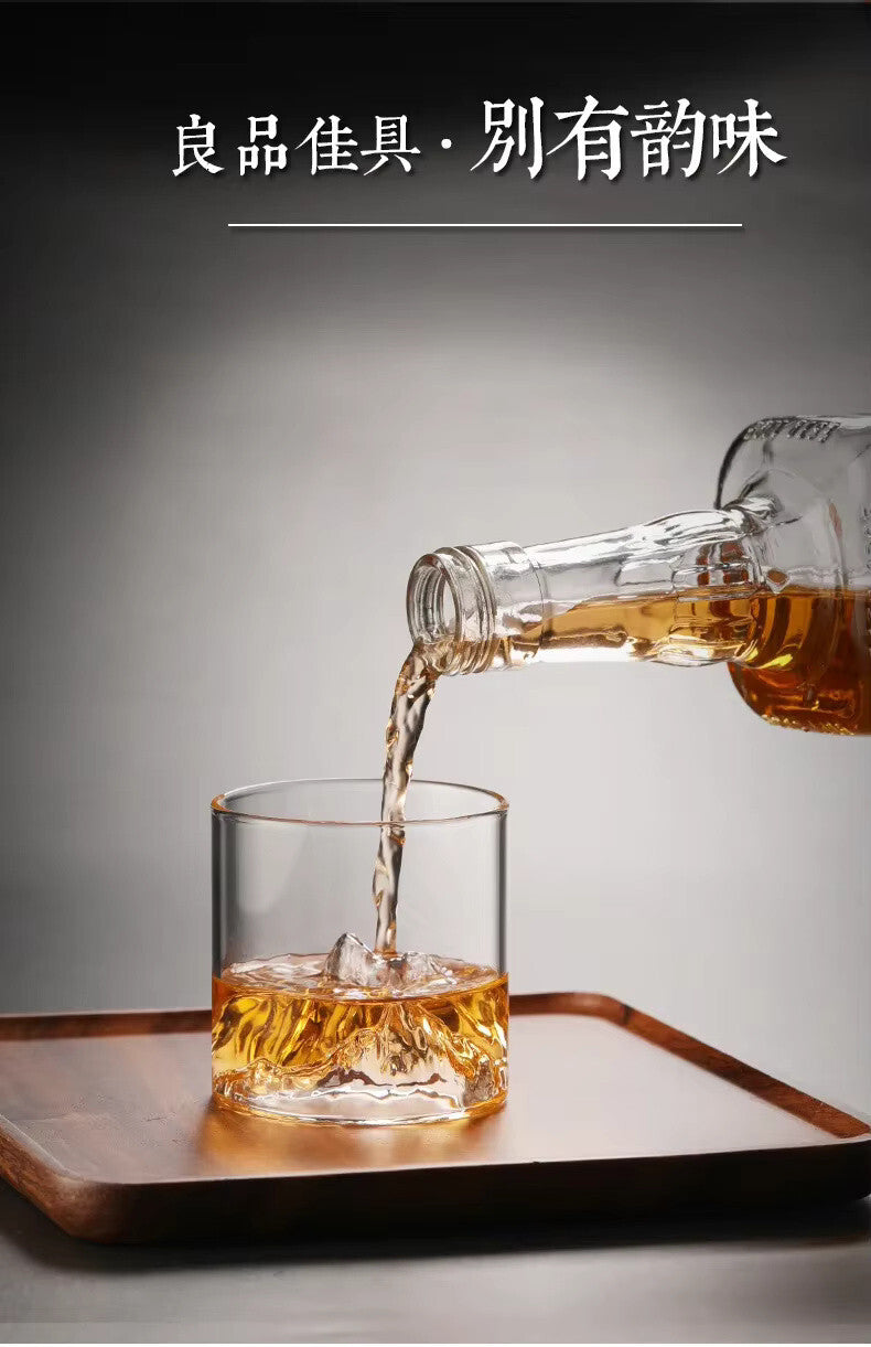 Mount Fuji Japanese Whiskey Drinking Glass Gift - Fathers Day Mountain Brandy
