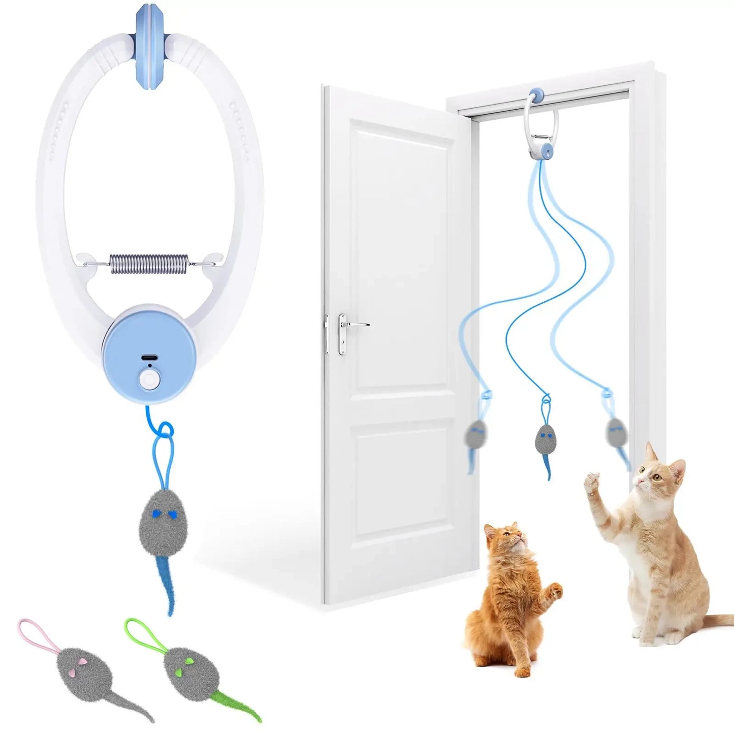 Interactive Door Hanging Cat Toy - Electric powered Automatic String Mice Toys