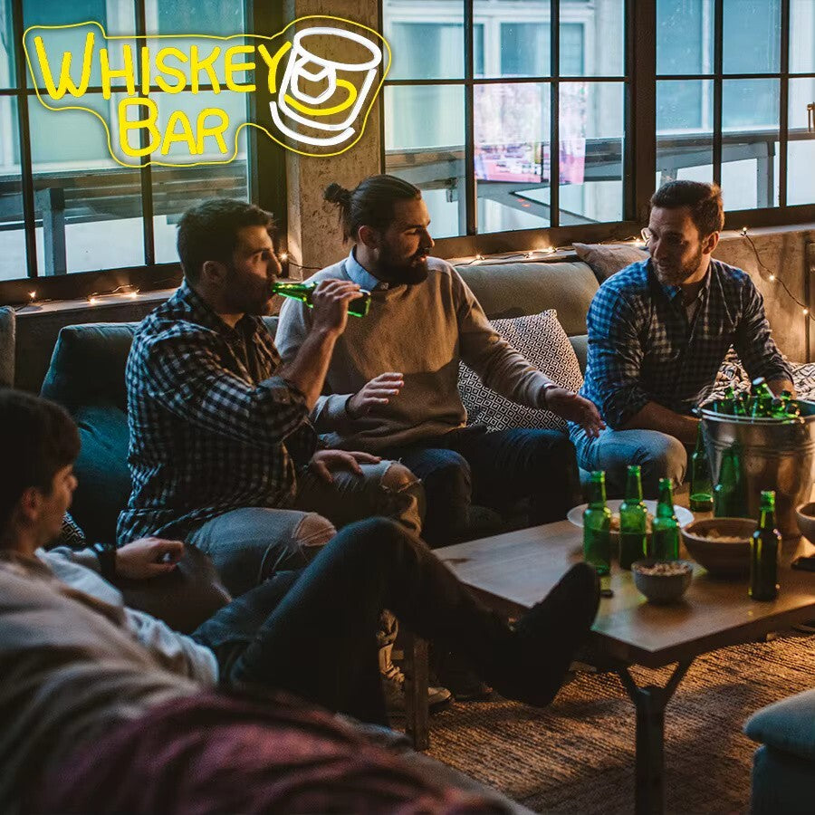 Whiskey Bar Neon Light - Alcohol Club Sign - Pub Home etc LED