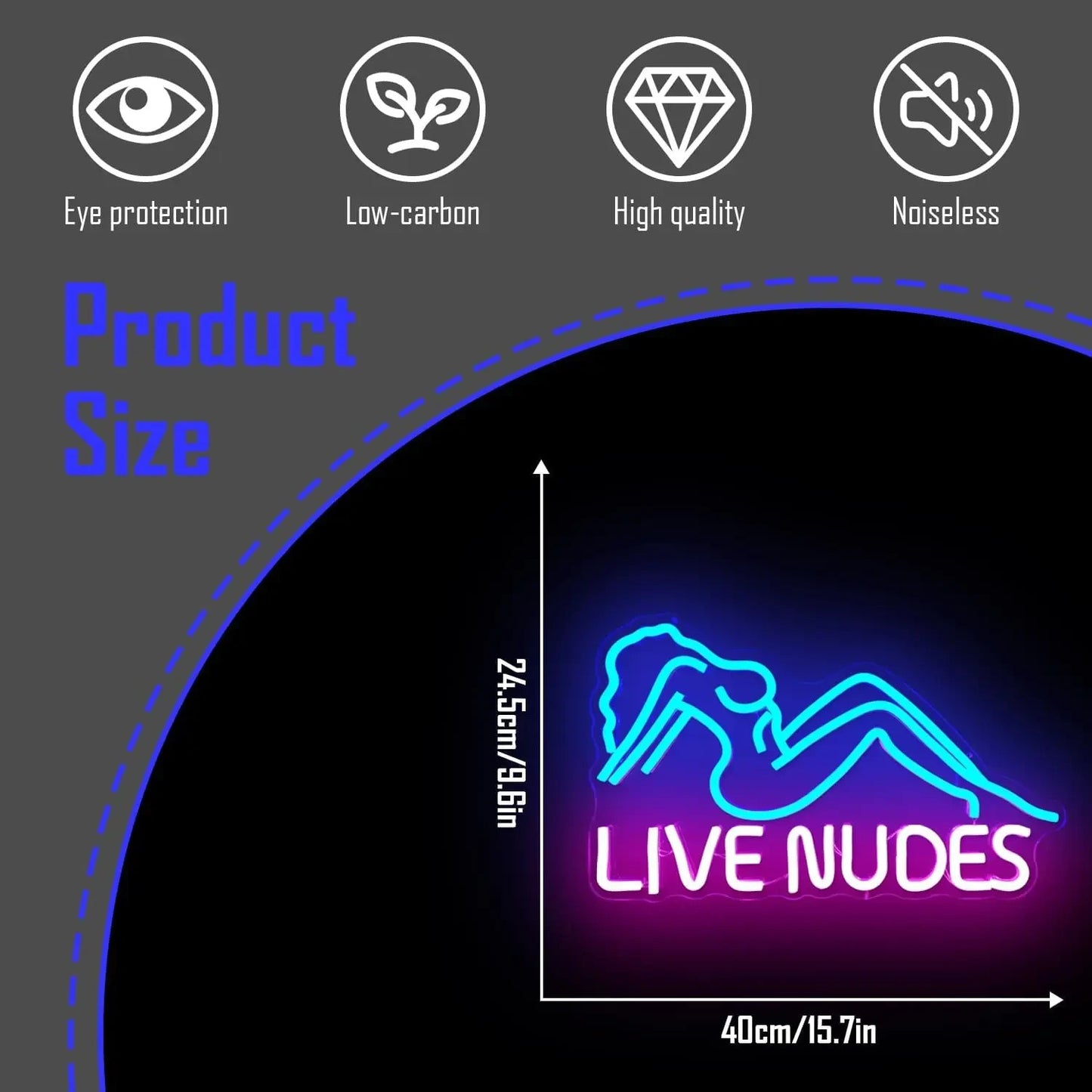 Stripper / Burlesque Girl Neon Sign - LED Light - Live Nudes Strip Club Sexy USB