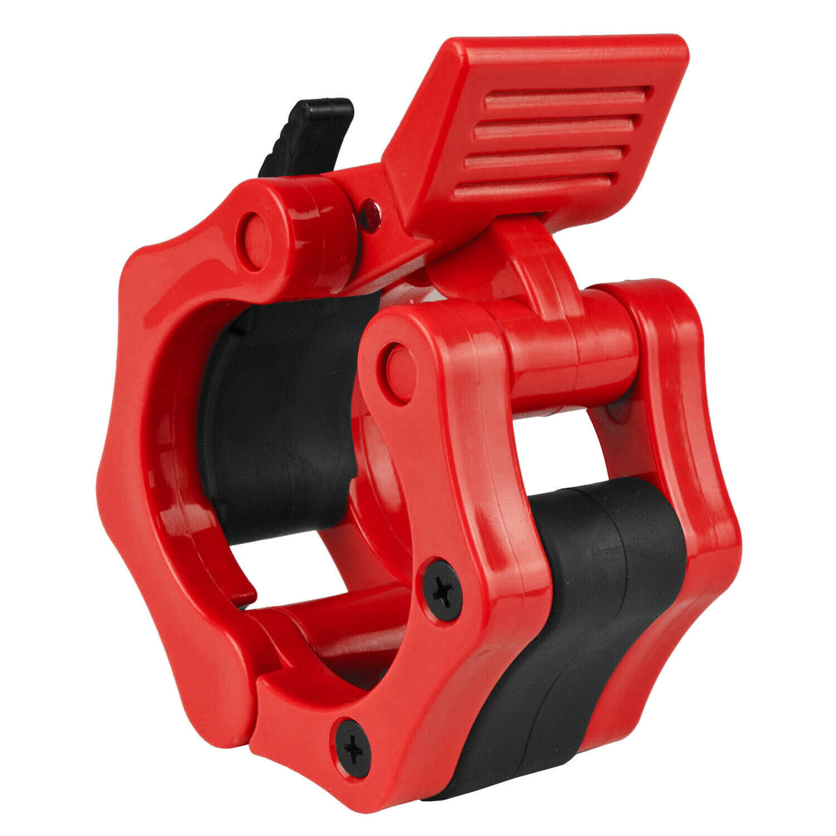 Olympic Bar Collar Clamps RED - 2 inch 50mm Barbell Gym Quick Clips Pair