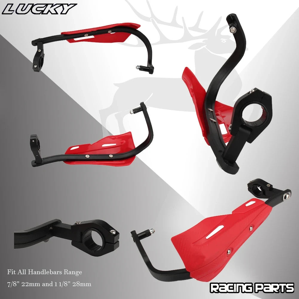 Red Handlebar Bar Guards Motocross Enduro - Mount Kit Honda etc Hand Guard