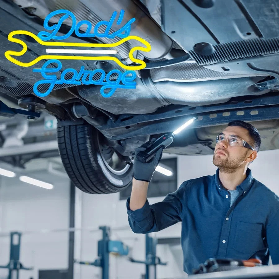 Dad's Garage Workshop Neon Sign - Home LED Light - Man Cave Bar etc Fathers Gift