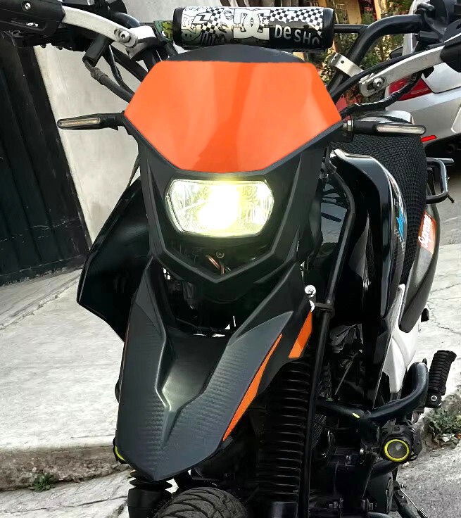 Universal Supermoto Enduro Headlight - For Suzuki Yamaha Honda Motorcycle Orange