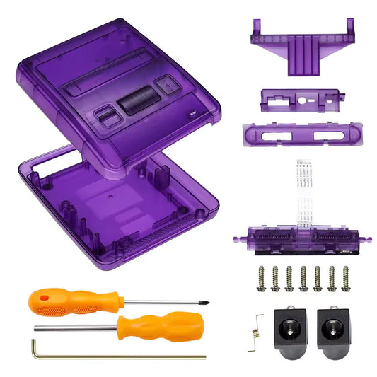 Replacement Casing / Shell / Case Nintendo Snes Console - Transparent Purple