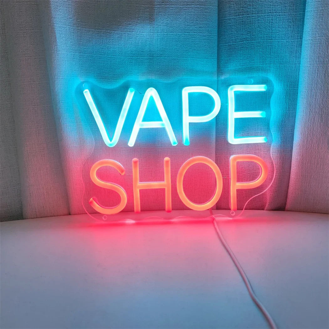 Vape Shop Neon Light -  Corner Store LED Sign - American Shop sweets Candy USB