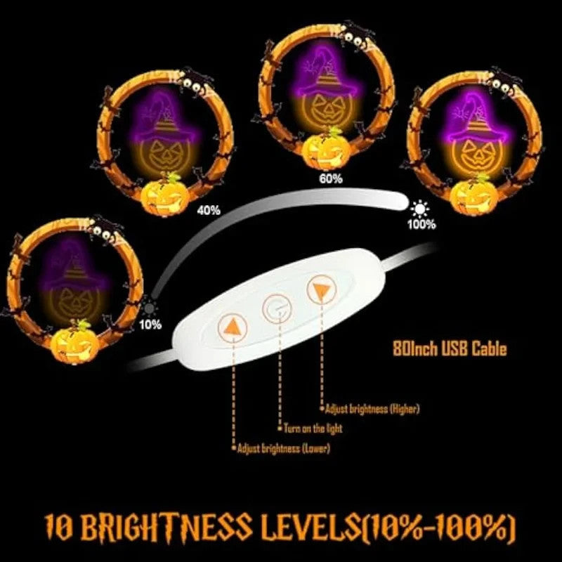 Happy Halloween Neon Sign - LED Spooky Pumpkin Light - Pub Home Play Area maze