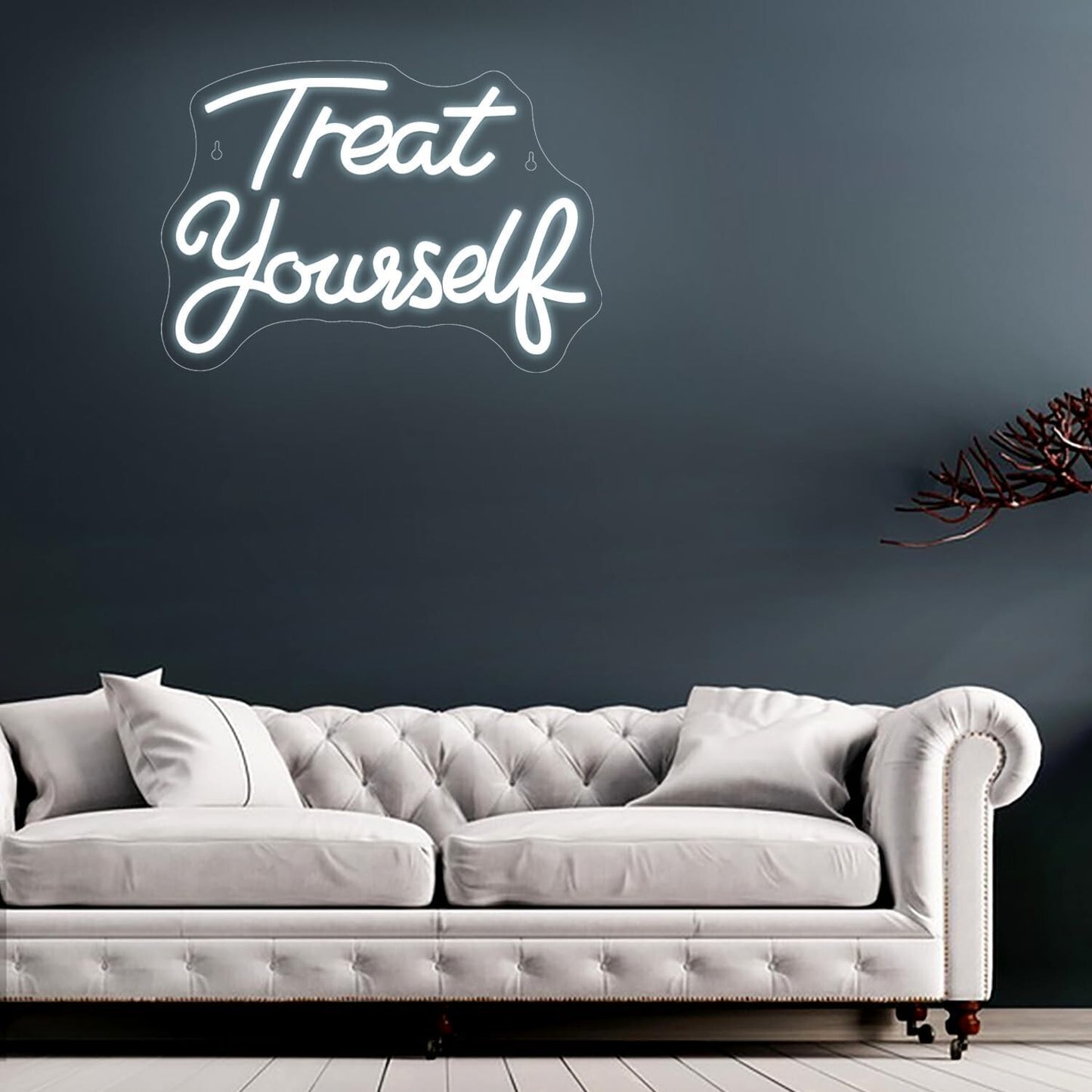 Treat Yourself Neon Sign -Hair Dresser Beauty Salon Nails Lips Light LED