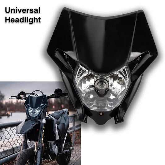 Universal Supermoto Enduro Headlight - For Honda Suzuki Yamaha Motorcycle BLACK