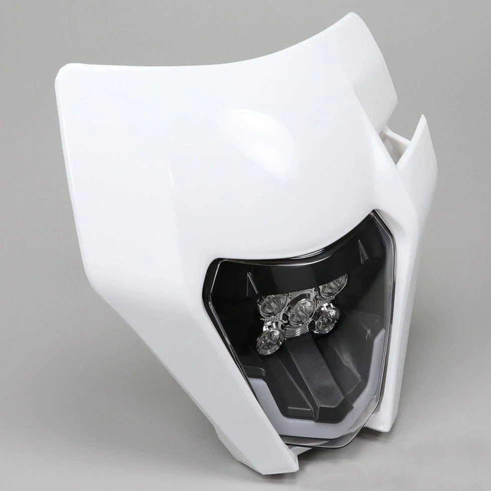 Universal Supermoto LED Headlight - For Kawasaki KTM Yamaha WHITE Motorcycle etc