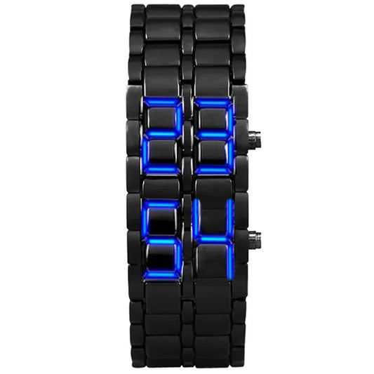 Mens Digital Lava Wrist Watch - Blue LED Display - Fathers Day Gift Unique Xmas
