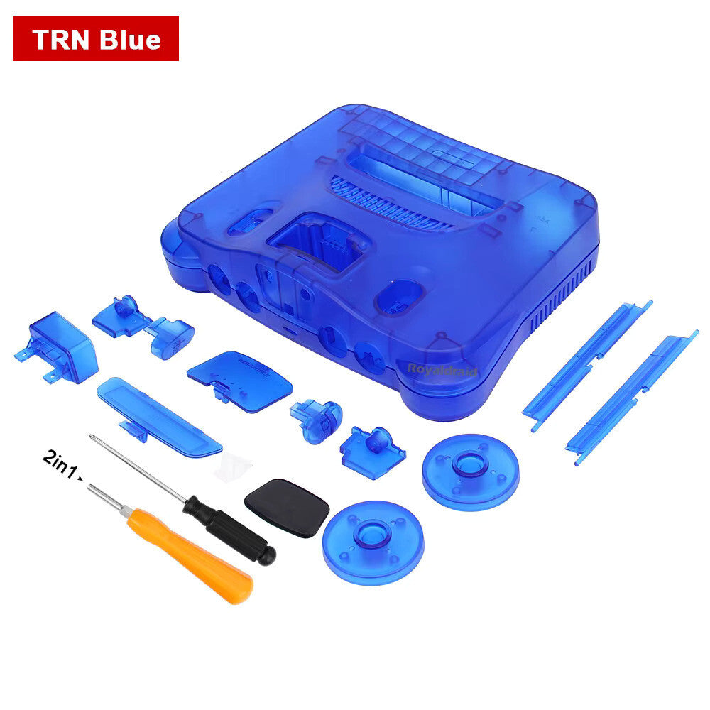 Replacement Casing / Shell / Case - Nintendo N64 Console - Translucent Blue