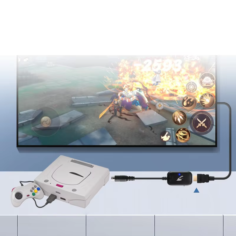 Sega Saturn High Definition HDMI Cable Adapter Dongle NTSC PAL