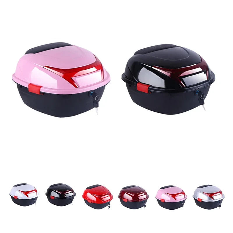 32 L Motorcycle Tail box Helmet Top Case Motorbike Luggage Storage Carrier Black