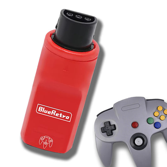 Wireless Bluetooth Receiver - Nintendo N64  - (RED) Blue Retro